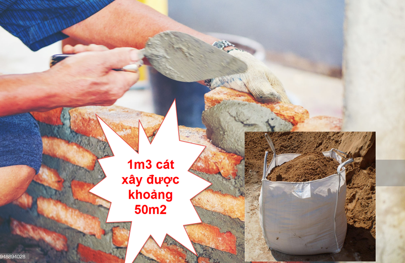 1 khối cát xây được khoảng 50 m2 tường