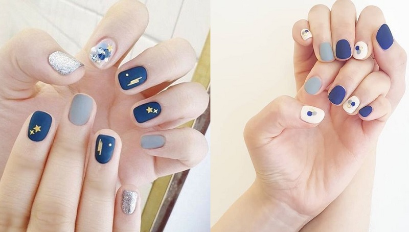 Mẫu nail xanh đơn giản nhưng không hề nhàm chán